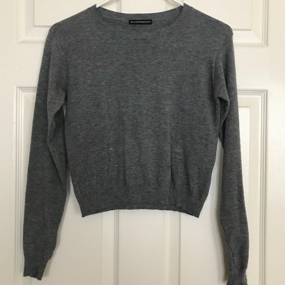 Brandy Melville Cropped Heather Sweater